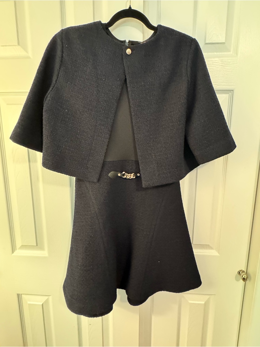 Maje Ridosare Tweed Dress In Marine Sz 36 NWT